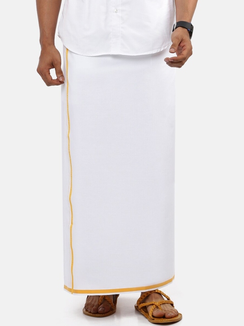 

RAMRAJ COTTON Men White Solid Pure Cotton Dhoti