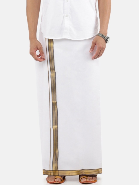 

RAMRAJ COTTON Men White Solid Pure Cotton Dhoti