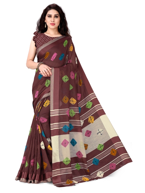 

KALINI Maroon & Multicoloured Bandhani Saree