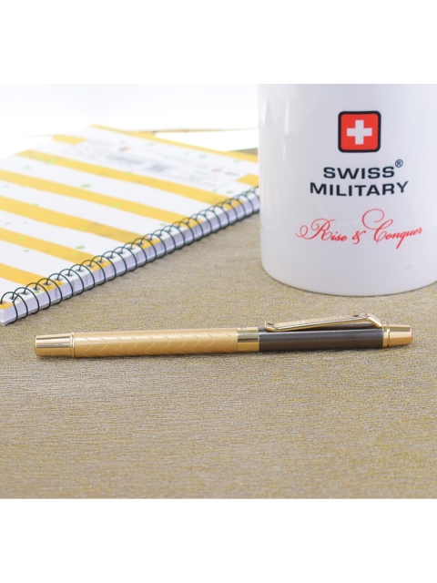 

SWISS MILITARY Gold-Toned & Black Supreme Roller Ball Pen - SM-009-R