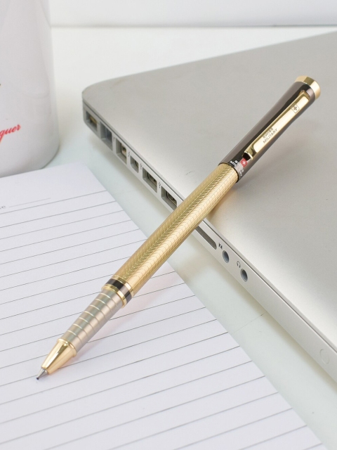 

SWISS MILITARY Gold & Black Solid Innova Roller Ball Pen
