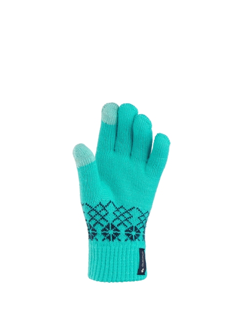 

Quechua By Decathlon Unisex Kids Sea Green Hiking Touchscreen-Compatible Gloves SH100
