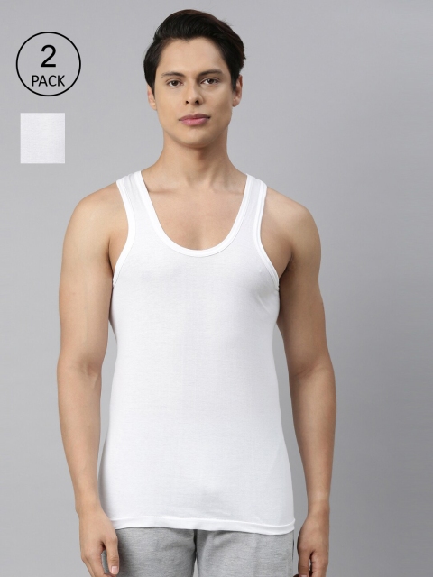 

VIP Men Pack Of 2 White Pure Cotton Innerwear Vests