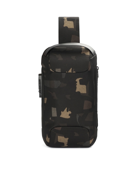 

BANGE Unisex Black & Olive Camouflage Backpack With USB Charging Port