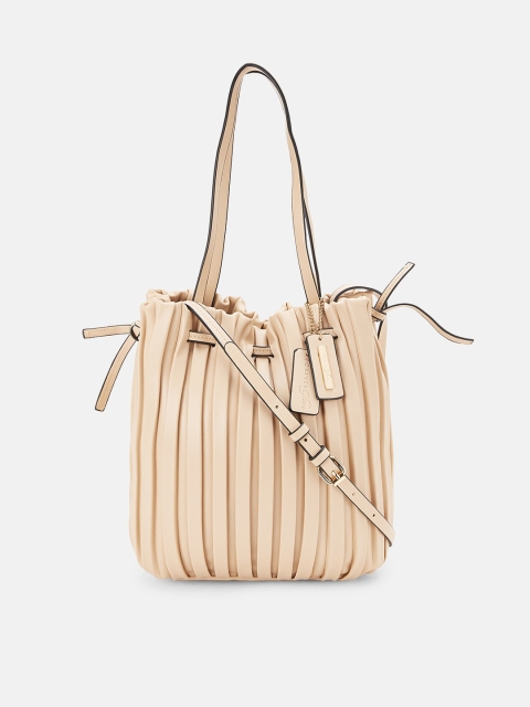 

Forever Glam by Pantaloons Woman Beige Striped Quilted Structured Shoulder Bag