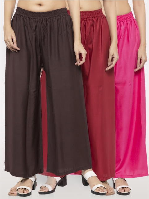 

NEUDIS Women Set Of 3 Ethnic Palazzos, Brown
