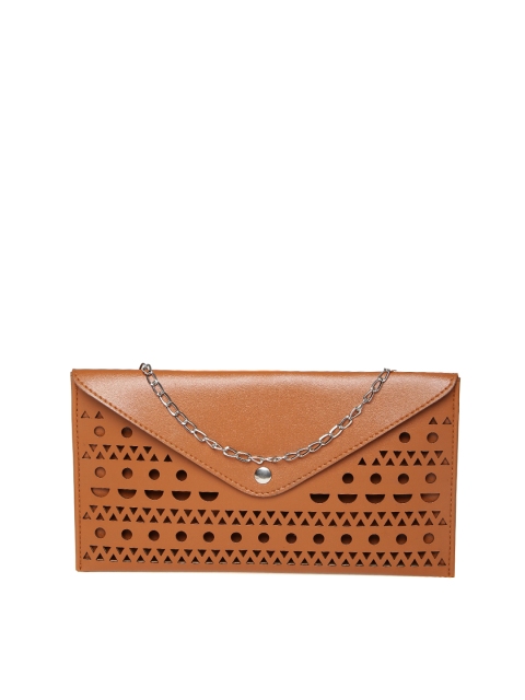 

DressBerry Brown Cut-Out Clutch with Chain Strap