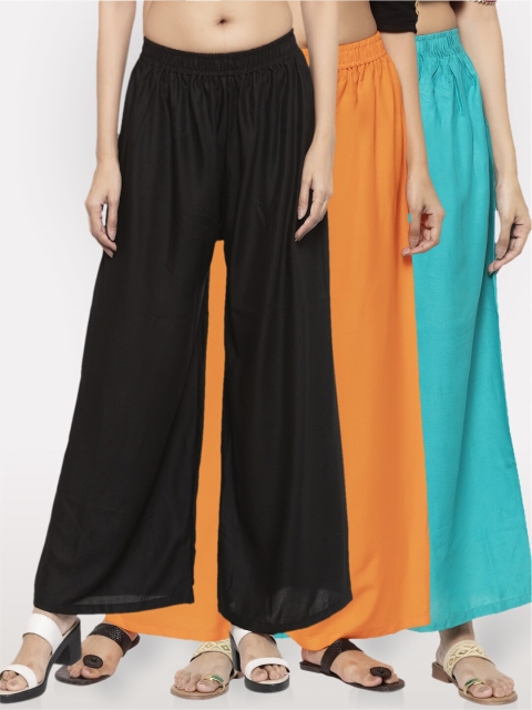 

NEUDIS Women Set Of 3 Ethnic Palazzos, Black