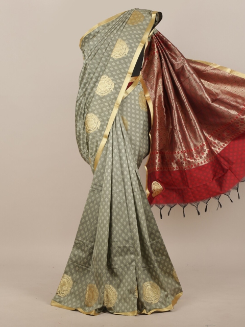 

Pothys Green & Gold-Toned Ethnic Motifs Zari Art Silk Saree