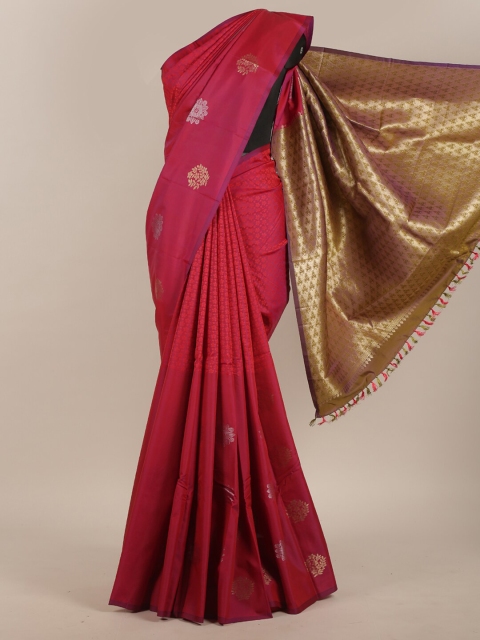 

Pothys Red & Gold-Toned Woven Design Art Silk Saree