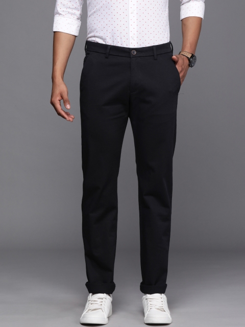 

Allen Solly Men Navy Blue Slim Fit Solid Regular Trousers