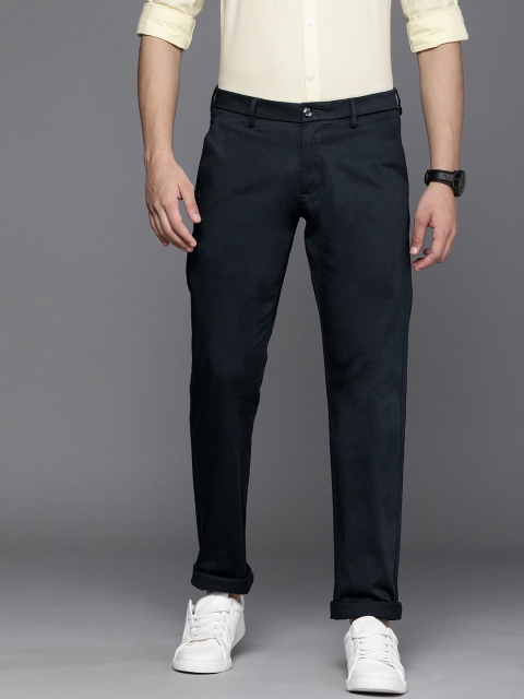 

Allen Solly Men Navy Blue Solid Slim Fit Chinos
