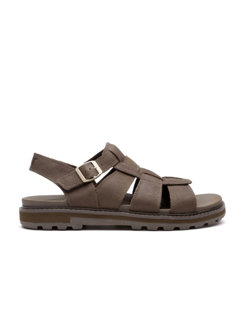 

CAT Men Brown Leather Sports Sandals