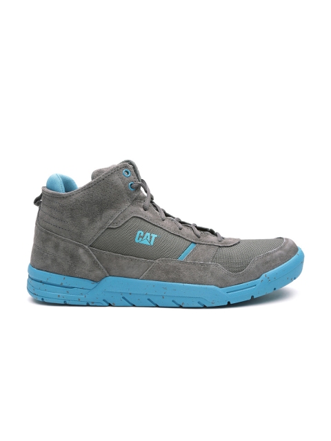 

CAT Men Grey Chasm Mid Leather Sneakers