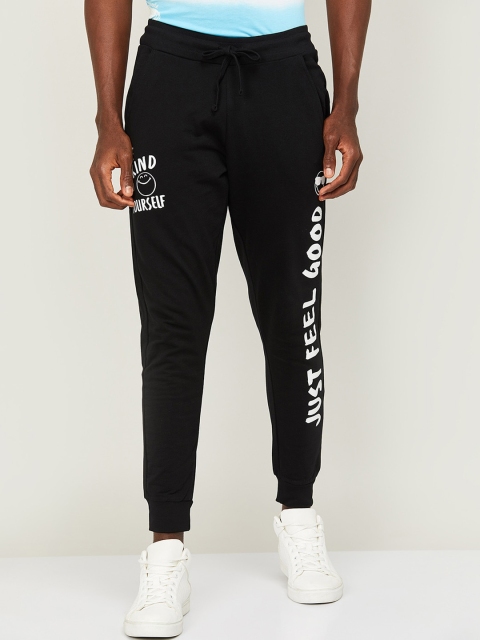 

SmileyWorld Men Black Typography Printed Joggers