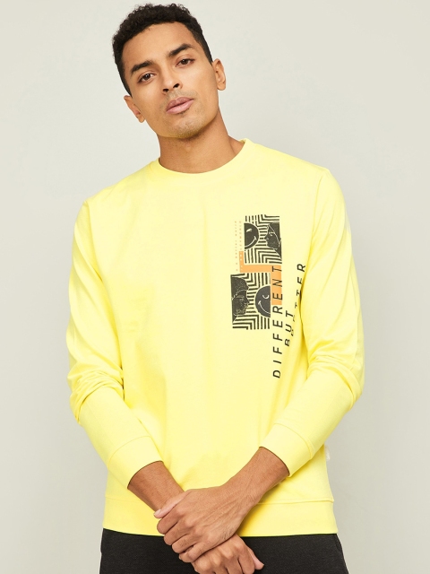 

SmileyWorld Men Yellow Printed Sweatshirt