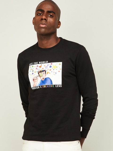 

SmileyWorld Men Black Printed Sweatshirt