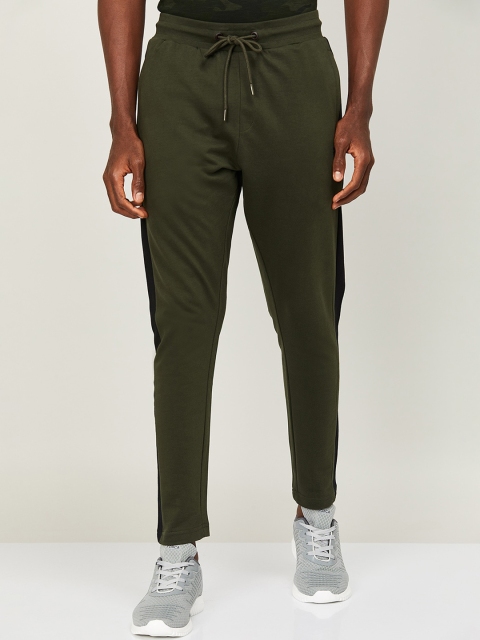 

UCLA Men Olive-Green & Black Solid Cotton Track Pants