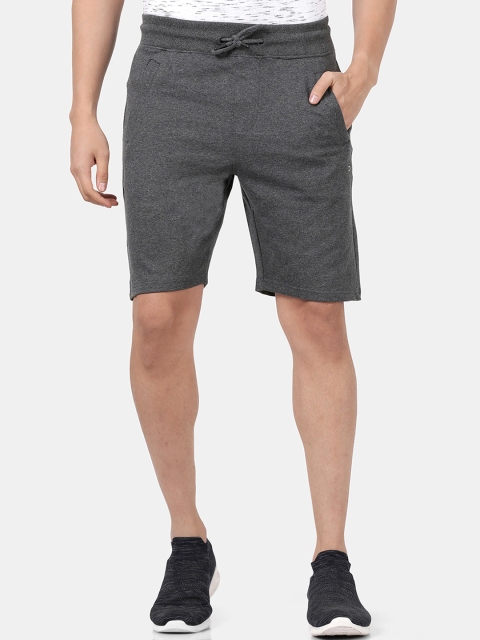 

DERBY JEANS COMMUNITY Men Charcoal Slim Fit Mid-Rise Sports Shorts
