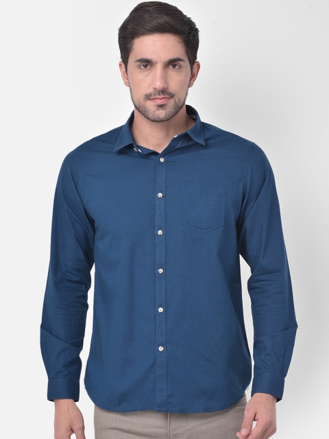 

Canary London Men Navy Blue Slim Fit Casual Shirt