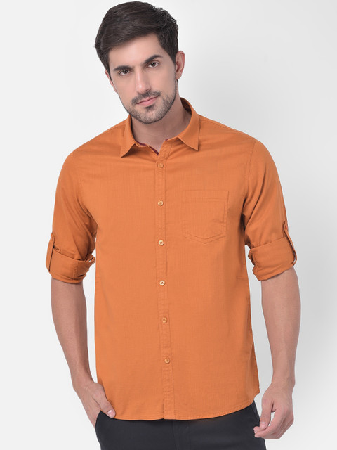 

Canary London Men Orange Smart Slim Fit Casual Shirt