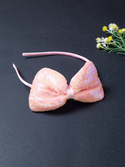 

Golden Peacock Women Peach-Coloured Embellished Hairband