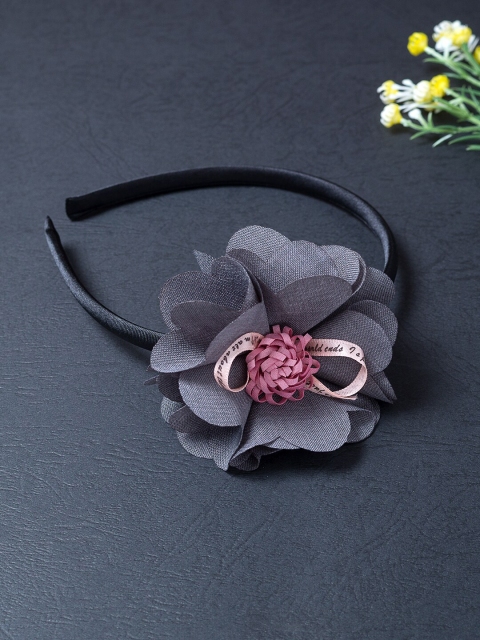 

Golden Peacock Women Grey & Black Lace Hairband