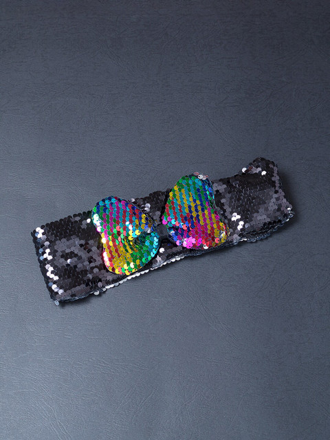 

Golden Peacock Women Black & Blue Embellished Hairband