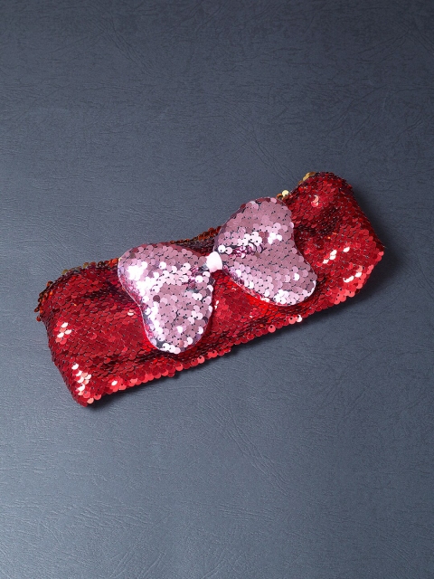 

Golden Peacock Women Red & Pink Embellished Hairband