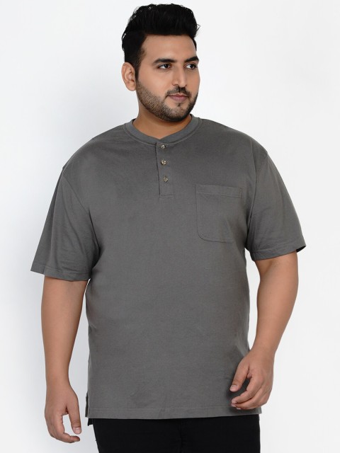 

Santonio Men Grey Henley Neck T-shirt