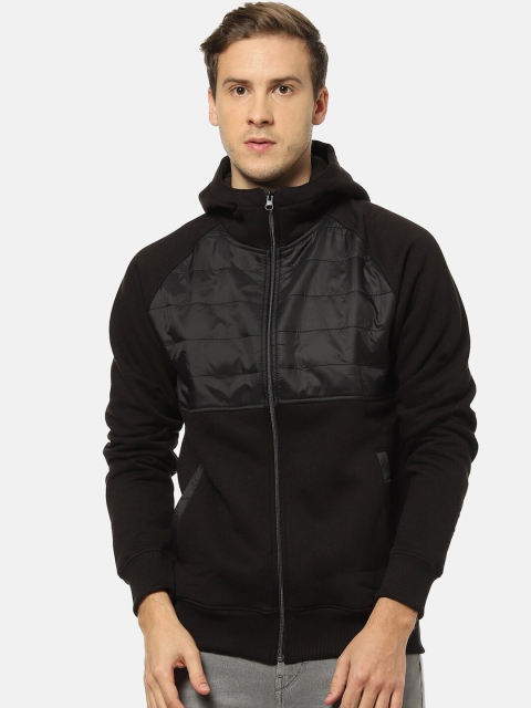 

Campus Sutra Men Black Windcheater Outdoor Hooded Jacket