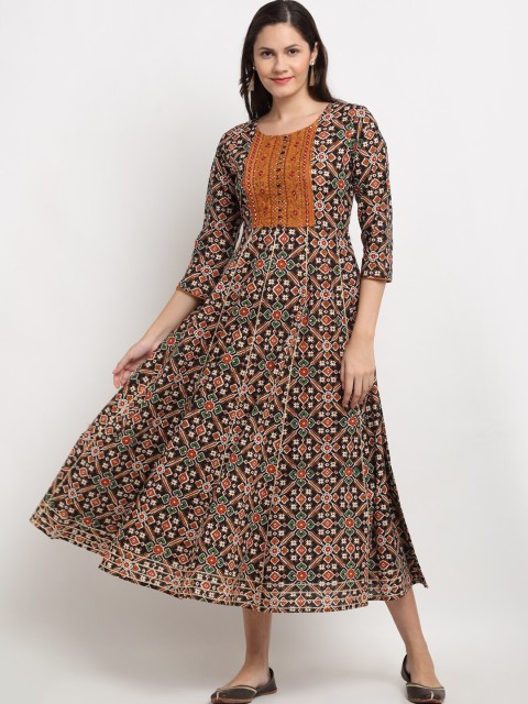

Ardozaa Black Floral Screen Print Maxi Dress