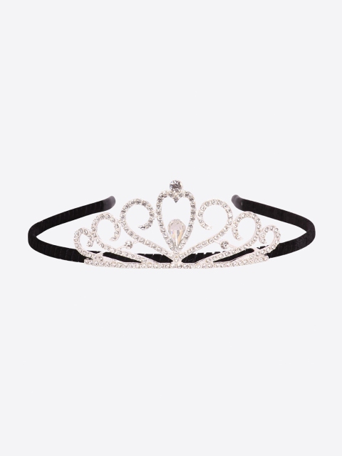 

CUTECUMBER Girls Black & Silver-Toned Embellished Hairband