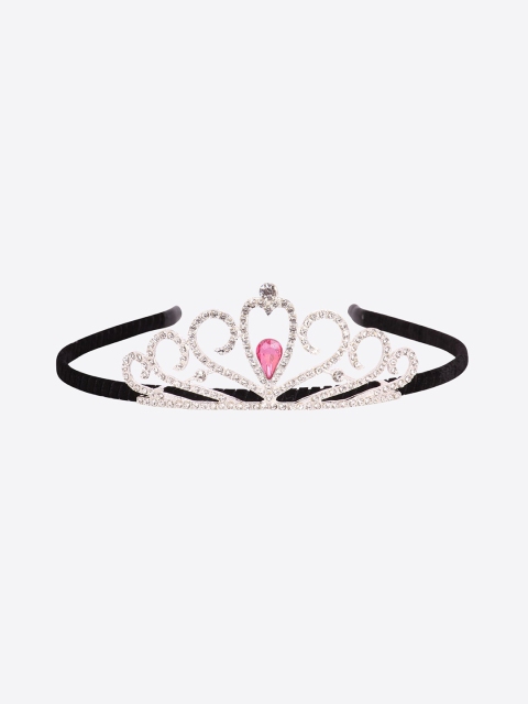

CUTECUMBER Girls Black & Silver-Toned Embellished Hairband