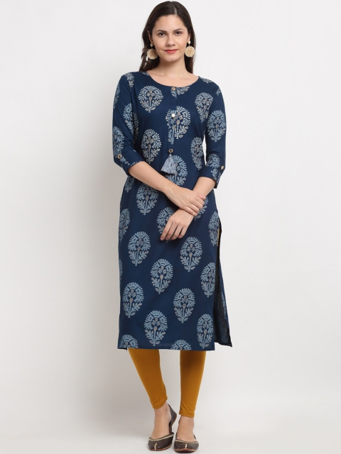 

Ardozaa Women Navy Blue & Blue Bandhani Print Kurta