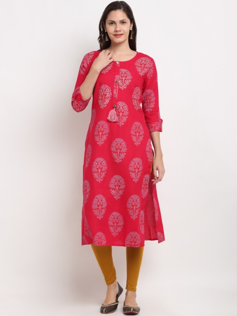 

Ardozaa Women Pink & Blue Bandhani Printed Kurta
