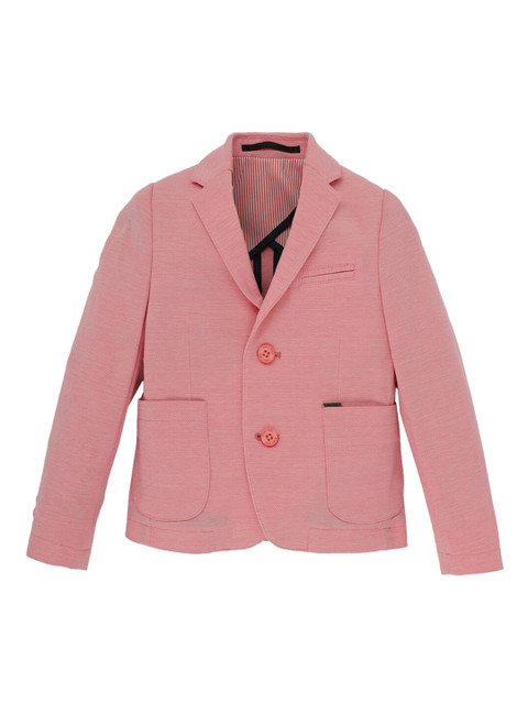 

Allen Solly Junior Boys Peach-Coloured Self Design Pure Cotton Casual Blazer