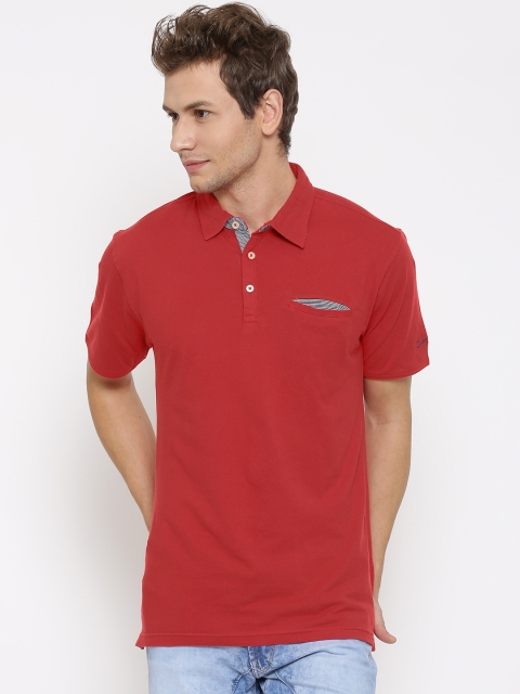 

CAT Men Red Solid Fletcher Polo T-shirt