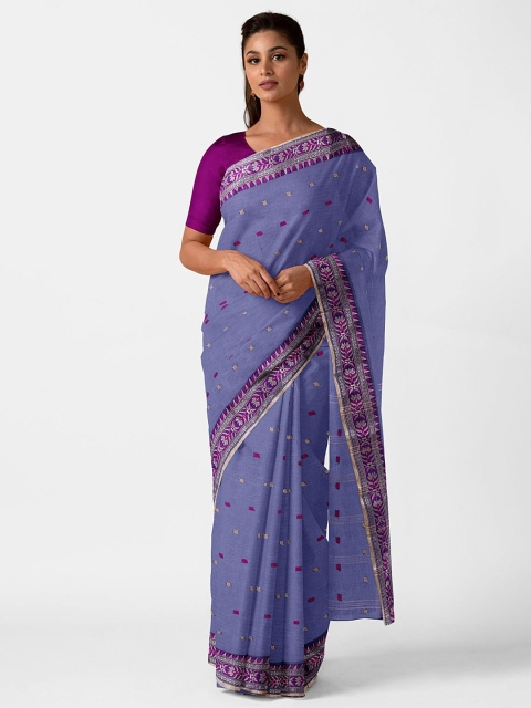 

Taneira Lavender & Pink Woven Design Pure Cotton Saree