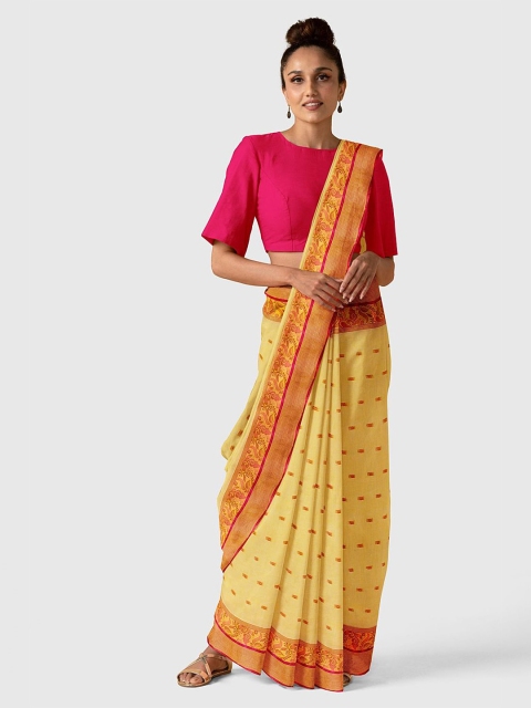

Taneira Yellow & Red Pure Cotton Saree