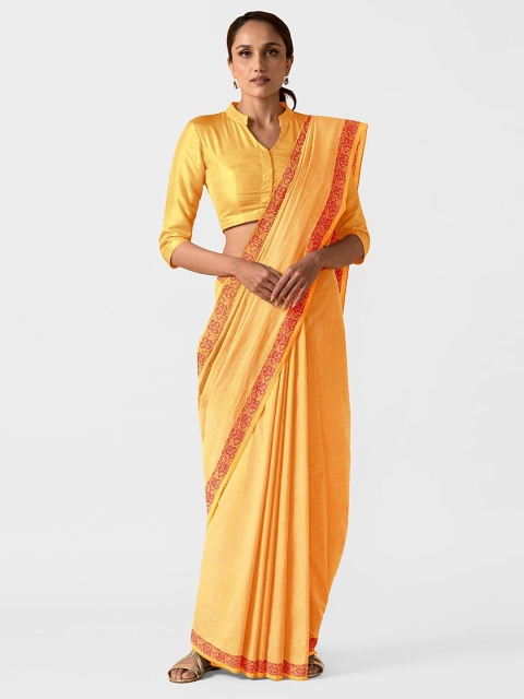 

Taneira Yellow & Red Pure Cotton Chettinad Saree