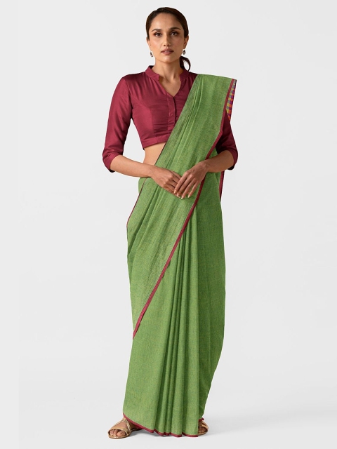 

Taneira Green & Pink Pure Cotton Saree