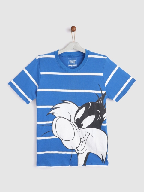 

YK Warner Bros Boys Blue & White Sylvester Printed T-shirt
