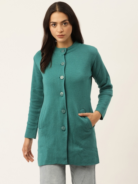 

American Eye Women Green Longline Cardigan