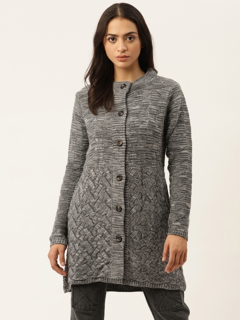 

American Eye Women Grey Longline Cardigan