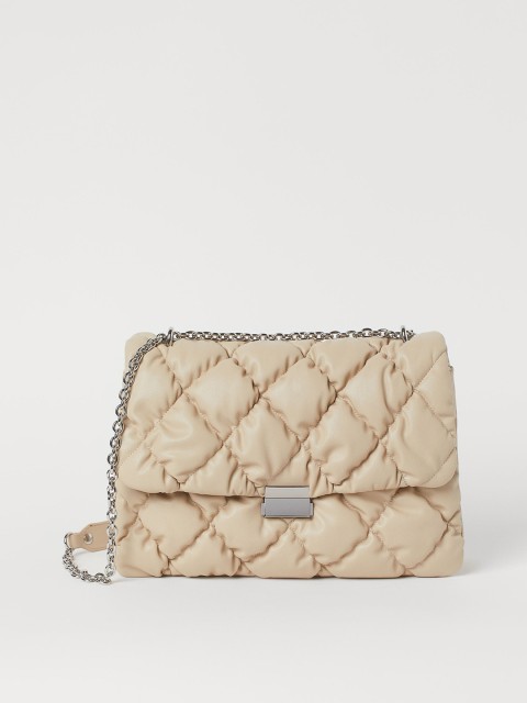 

H&M Beige Quilted Shoulder Bag