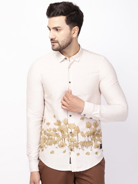 

Blackberrys Men Off White Slim Fit Floral Printed Casual Shirt