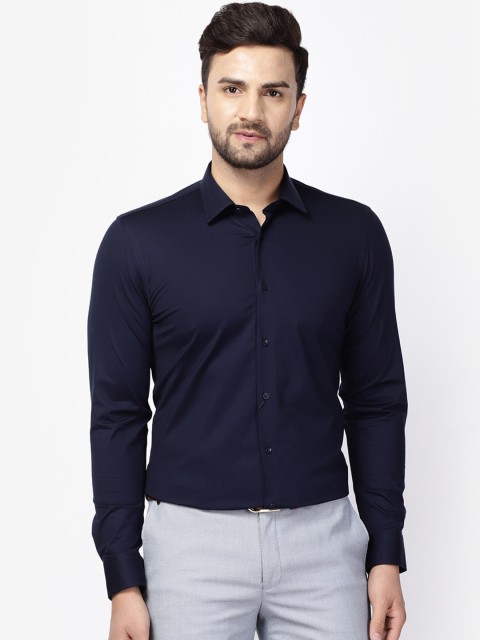 

Blackberrys Men Navy Blue Skinny Fit Casual Shirt
