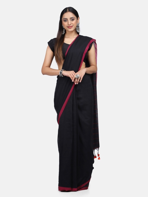 

Mirraw Black & Maroon Saree