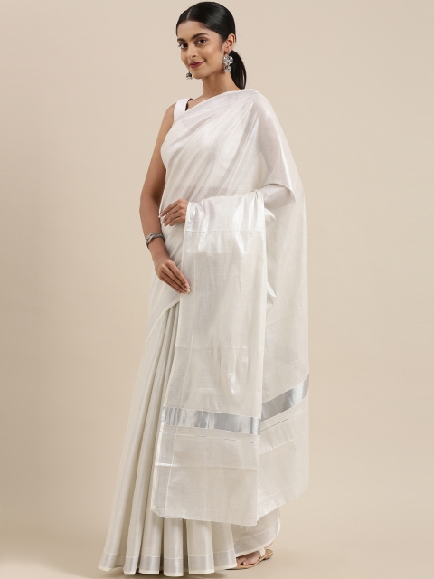 

The Chennai Silks Classicate Off White Pure Cotton Kasavu Saree